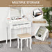 HOMCOM Dressing Table Set White 5 Drawers