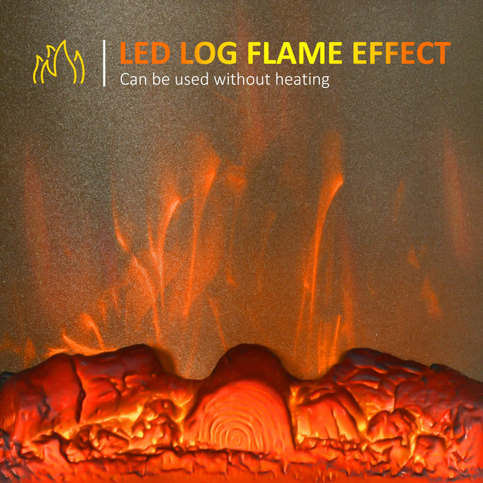 HOMCOM Electric Fireplace 820-341V70BK 18 (W) x 32.5 (D) x 52.5 (H) cm