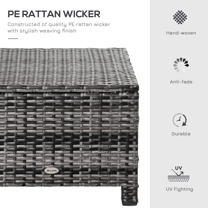 OutSunny PE (Polyethylene) rattan, Ottoman 841-002GY Grey