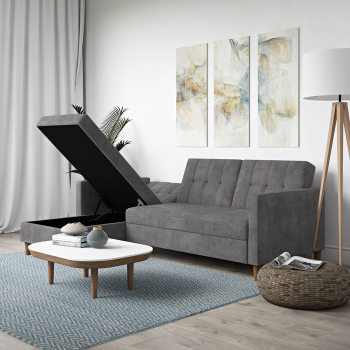 DOREL HOME 3 Seat Sofa GREY CHENILLE Chenille 2,133.60 (W) x 825.50 (D) x 1,536.70 (H) mm