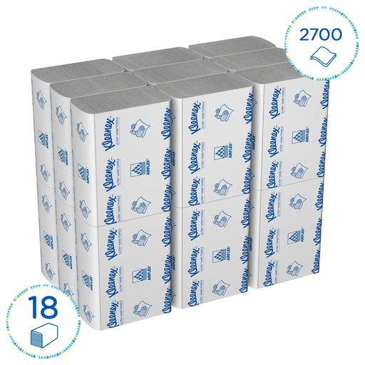 Kleenex Hand Towels Z-fold 2 Ply U4633 150 Sheets Pack of 18