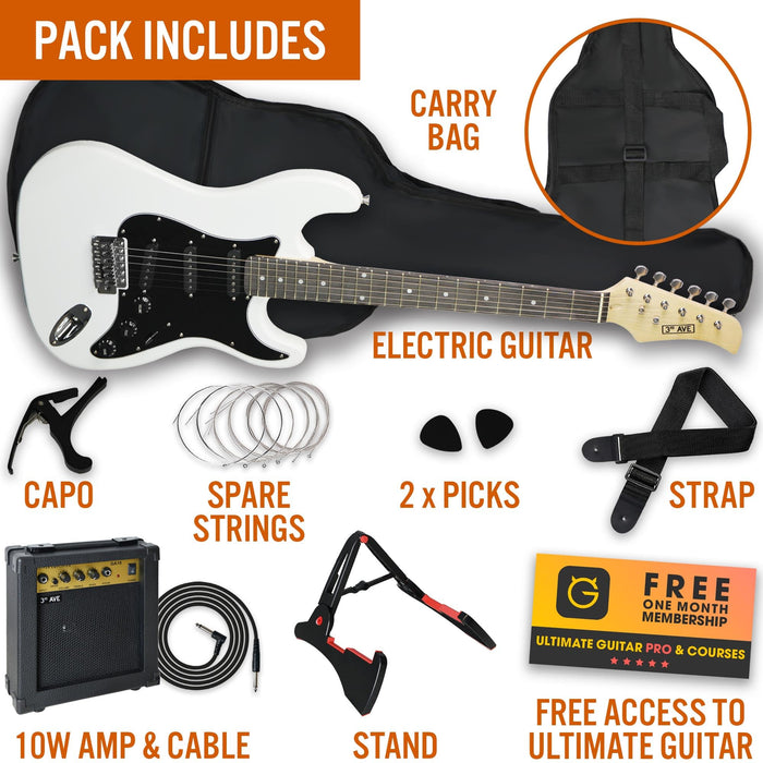 3rd Avenue Electric Guitar Set White