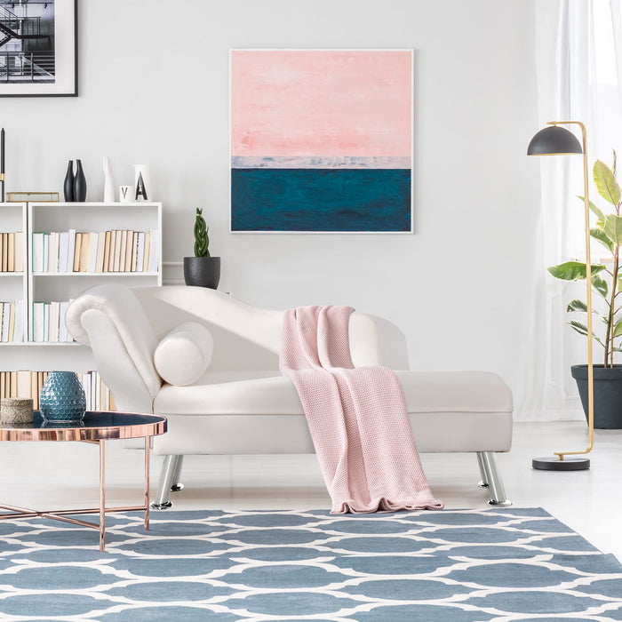 HOMCOM Chaise Longue Cream 560 x 750 mm