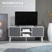 HOMCOM TV Stand MDF (Medium-Density Fibreboard), Nonwoven Fabric White, Grey 110 x 29 x 46.5 cm