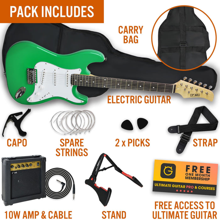 3rd Avenue Electric Guitar Set Green