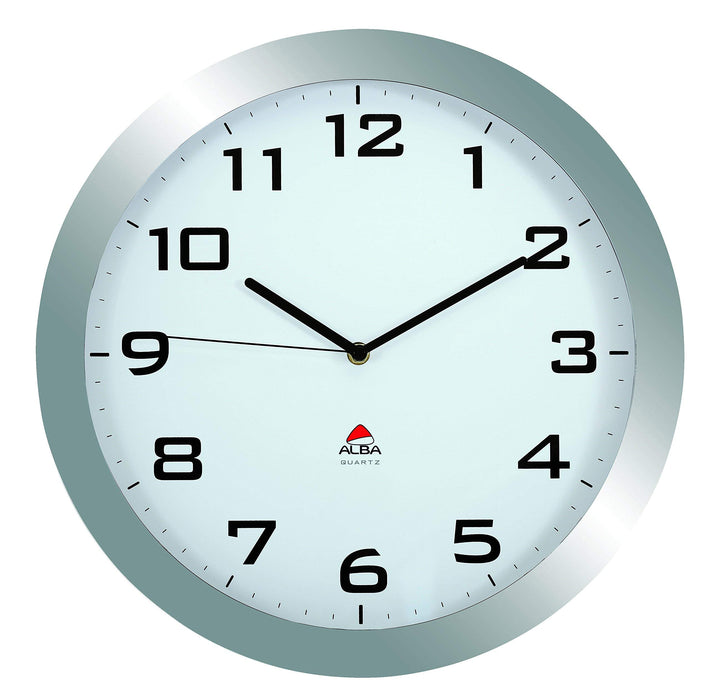 Alba Analog Wall Clock HORISSIMO M 38 x 5.5cm Silver Grey