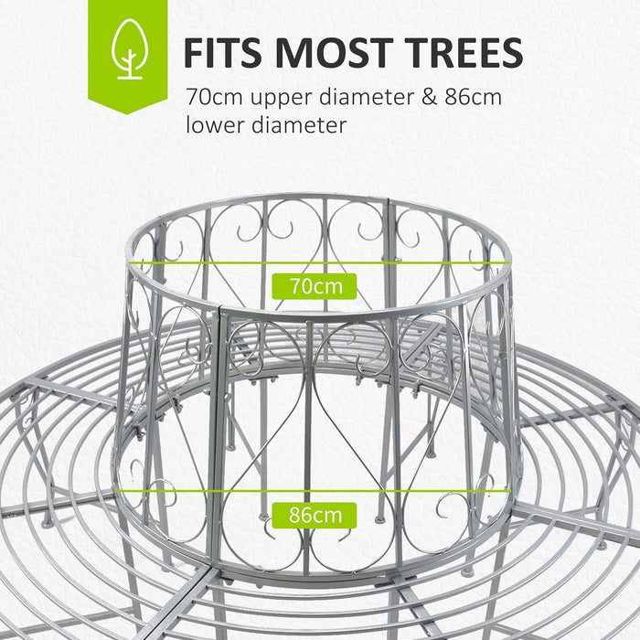 OutSunny Garden Bench Metal Silver 1,600 x 900 mm