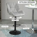 HOMCOM Bar Stool Fabric Light Grey Pack of 2