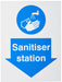Health and Safety Sign Sanitiser Station Plastic Blue, White 20 x 15 cm