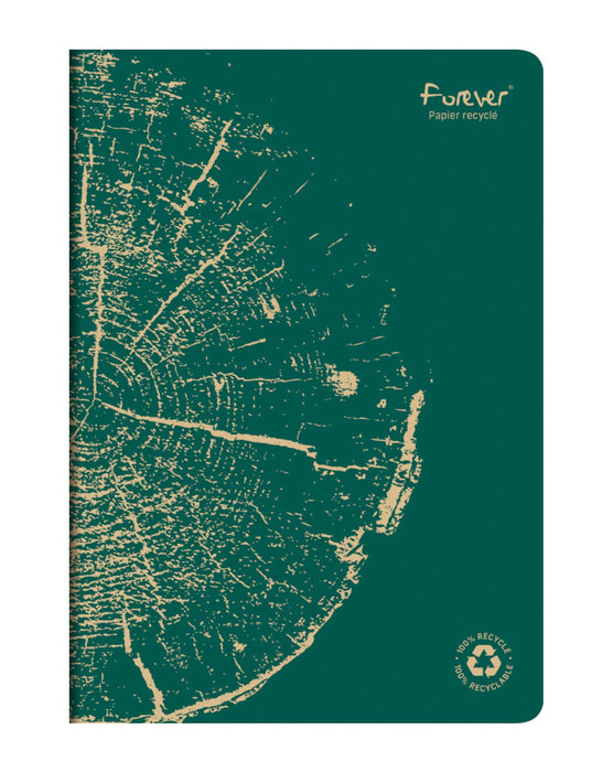 Clairefontaine Forever Recycled A4 Stapled Notebooks 120 Pages 90gsm Feint Ruled Paper Assorted Colours (Pack 5) - 68466C