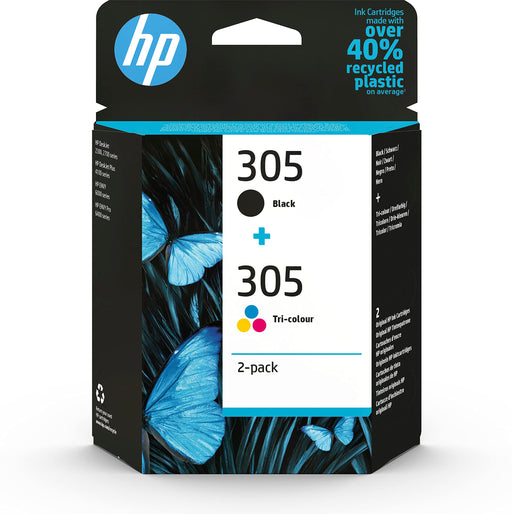 HP 305 - 2-pack - black, colour (cyan, magenta, yellow) - original - blister - ink cartridge - for Deskjet 23XX, 27XX, 28XX, 41XX, 42XX, DeskJet Plus 41XX, ENVY 60XX, 64XX, ENVY Pro 64XX