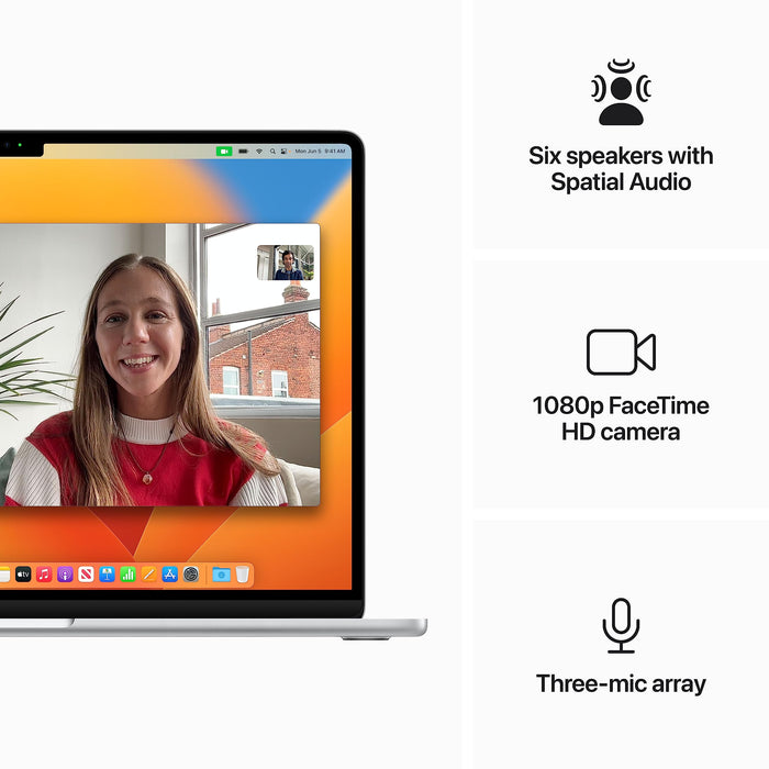 MacBook Air 15inch - M2 8-core CPU and 10-core GPU - 8GB RAM - 512GB SSD - Silver - Z18Q