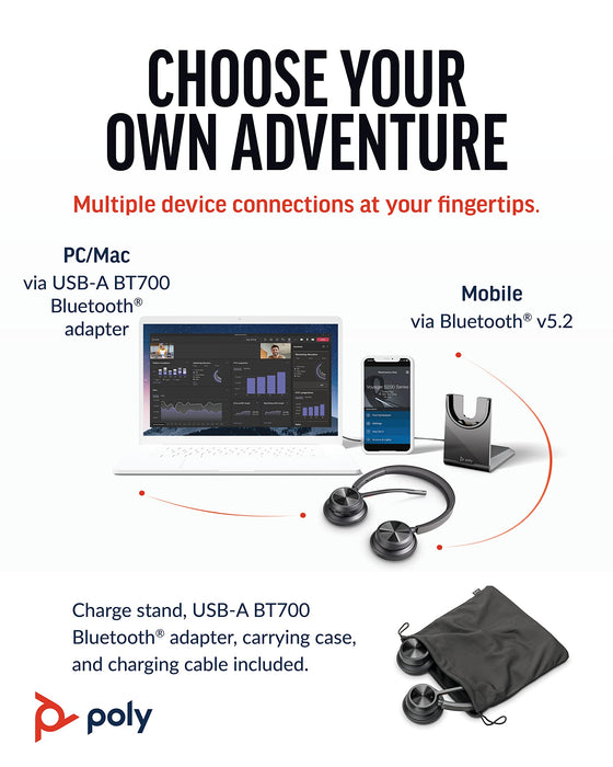 Poly Voyager 4320 UC Wireless Headset and Charge Stand