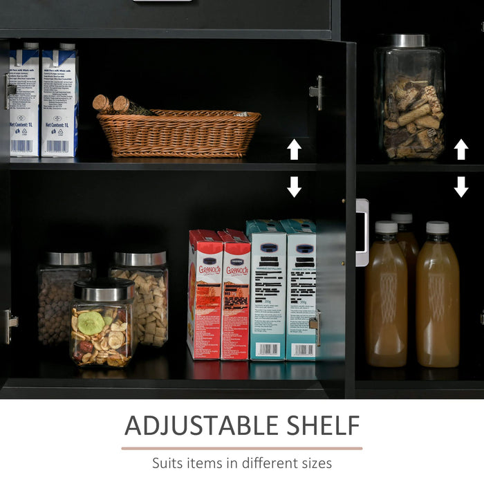 HOMCOM Storage Cabinet 838-221BK MDF (Medium-Density Fibreboard)