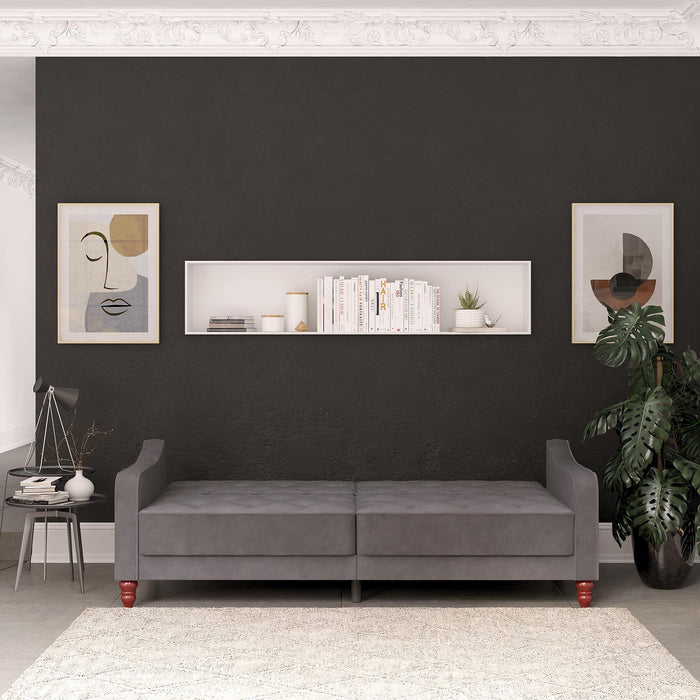 Novogratz 3 Seat Sofa GREY Velvet 2,070.10 (W) x 850.90 (D) x 876.30 (H) mm