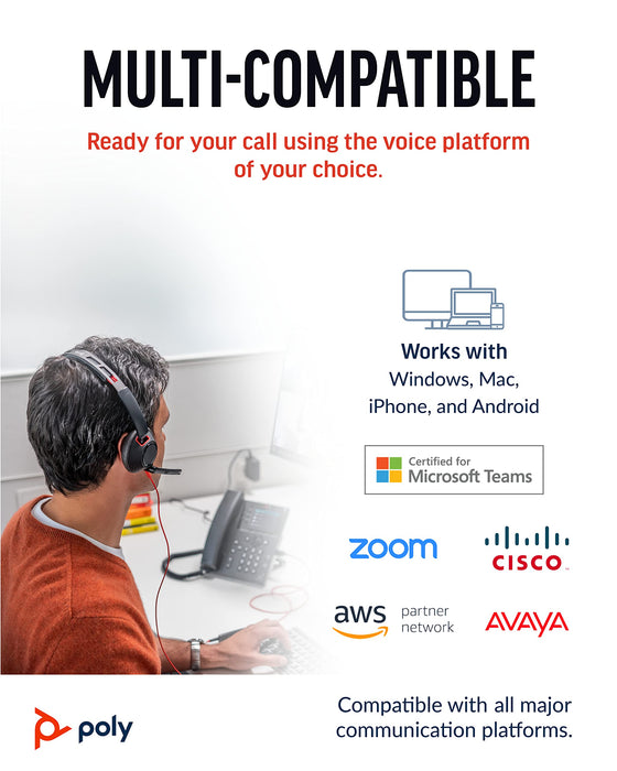 Poly Blackwire 5220 Stereo USB-A Wired Headset