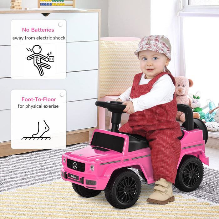 HOMCOM Benz G350 Push Car with Horn Pink