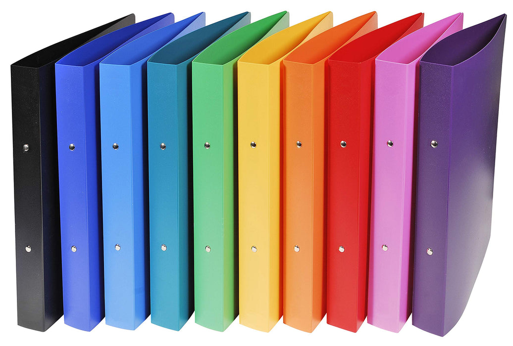 Exacompta Ring Binder Opaque 54699E Polypropylene A4+ 30 mm 2 ring Assorted Pack of 20