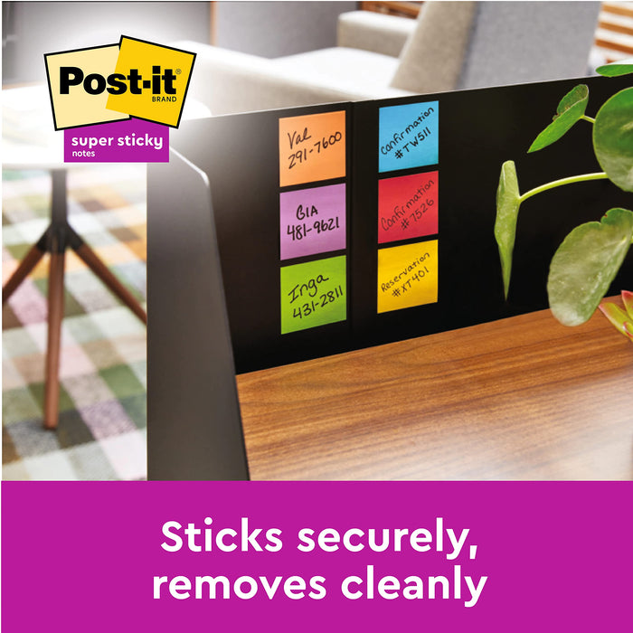 Post-It Super Sticky Notes 47.6x47.6mm 90 Sheets Cosmic Colours (Pack 12) 7100290180