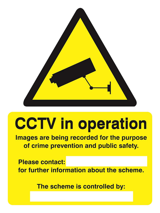 Warning Sign CCTV Vinyl 40 x 30 cm