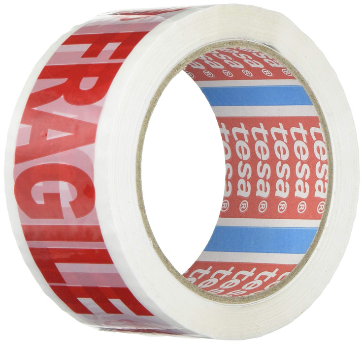 tesa Packaging Tape FRAGILE Red, White 50 mm (W) x 66 m (L)