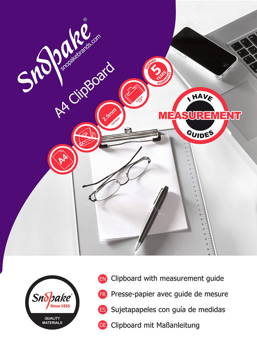 Snopake Clipboard A4 PP Silver Portrait 15788