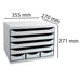 Exacompta Drawer Unit with 7 Drawers Store-Box Mini Plastic Light Grey 35.5 x 27 x 27.1 cm