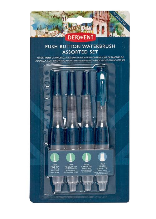 DERWENT Paint Brushes 2305816 Clear 2.65 x 1.38 x 0.27 cm Pack of 4