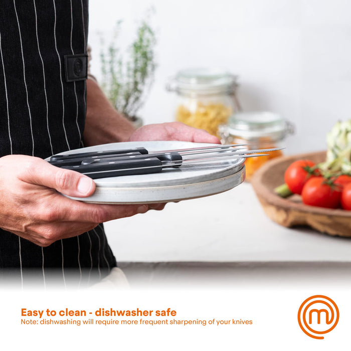 MasterChef Steak Knife Set Stainless Steel, ABS Black, Silver 11 cm