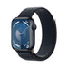 Apple Watch Series 9 (GPS) - 45 mm - midnight aluminium - smart watch with sport loop - soft double-layer nylon - midnight - 64 GB - Wi-Fi, UWB, Bluetooth - 38.7 g