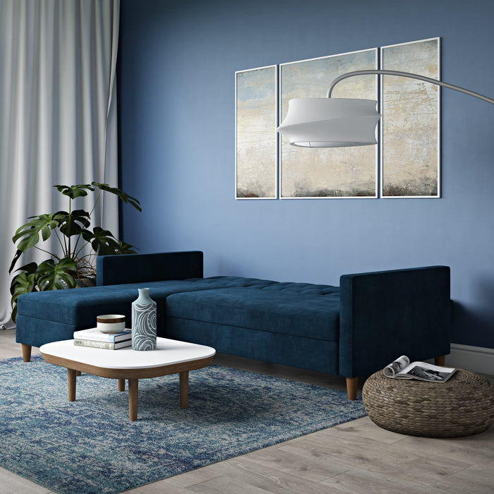 DOREL HOME 3 Seat Sofa BLUE CHENILLE Chenille 2,133.60 (W) x 825.50 (D) x 1,536.70 (H) mm