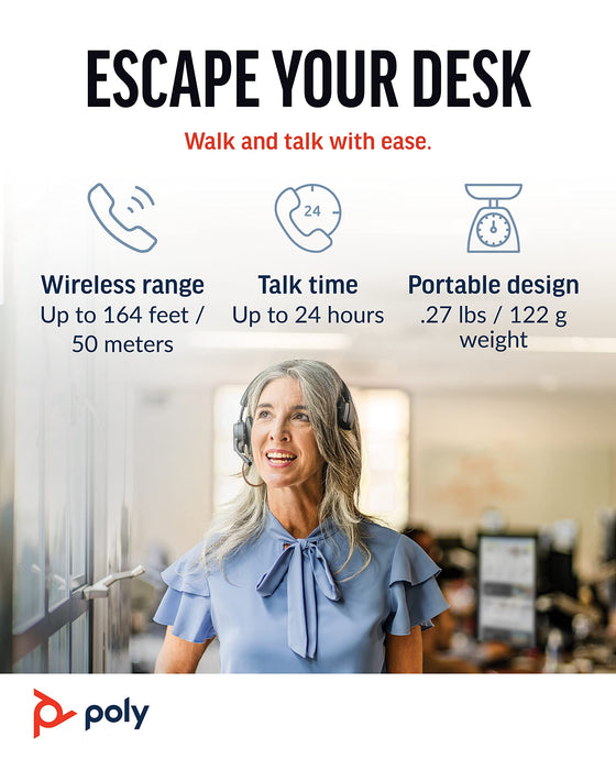 Poly 4310 UC Wireless Bluetooth Single-Ear USB-A Headset