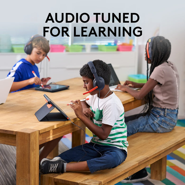 Logitech Zone Learn Over-Ear Wired Headset for Learners, 3.5mm AUX - Headphones with mic - over ear - wired - 3.5 mm jack