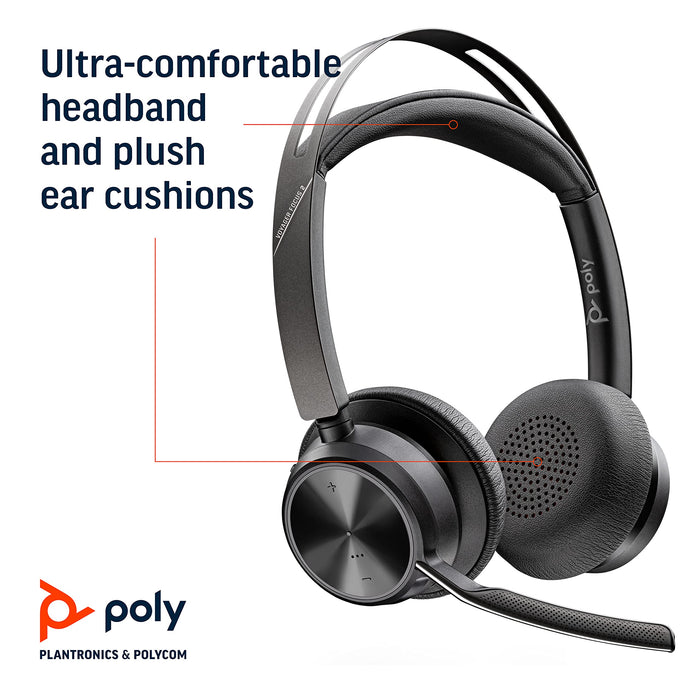 POLY Voyager Focus 2 UC USB-A Bluetooth Wireless Stereo Headset