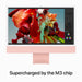 All-in-one 24-inch iMac with Retina 4.5K display - M3 chip with 8 core CPU and 10¿core GPU - 8GB RAM - 512GB SSD - Pink - Z19N