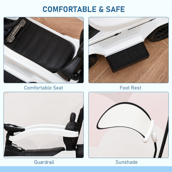 HOMCOM Benz G350 Ride-On Push Along Car White