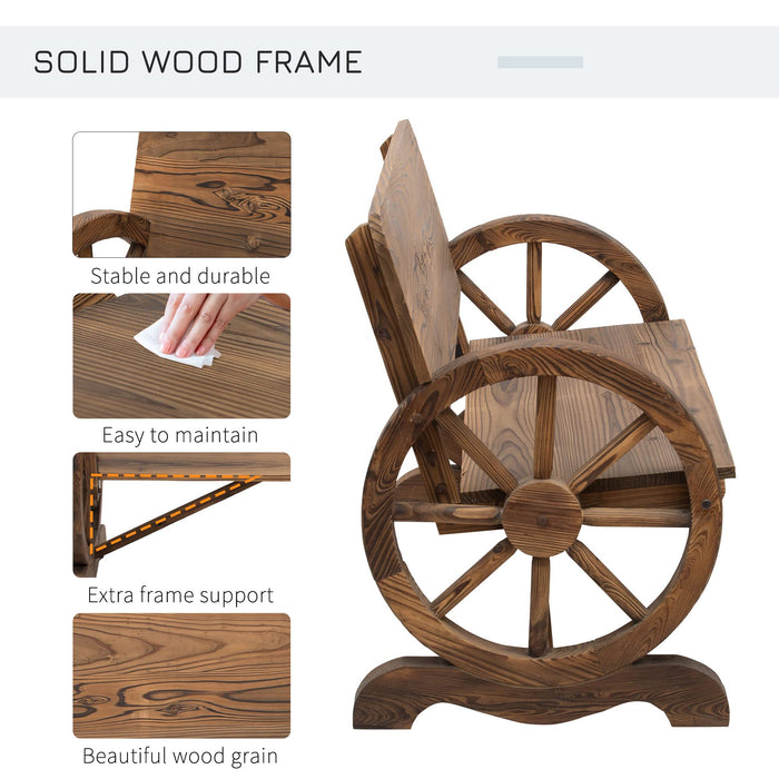 OutSunny Garden Bench Fir Wood Brown 580 x 800 mm