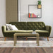 Novogratz 3 Seat Sofa GREEN Velvet 2,108.20 (W) x 850.90 (D) x 825.50 (H) mm