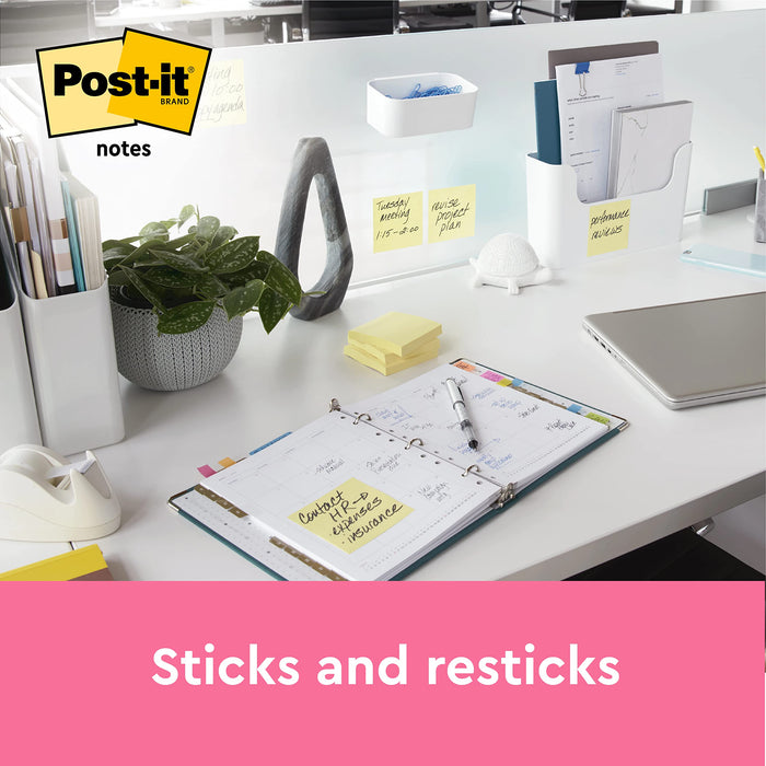 Post-it Sticky Notes 635CY 76 x 127 mm Ruled 100 Sheets Per Pad Yellow Pack of 12
