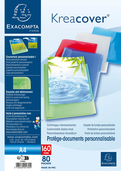 Exacompta Display Book 5789E A4 Assorted 80 Pockets Pack of 8