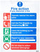Fire Action Sign Self Adhesive Vinyl 20 x 15 cm