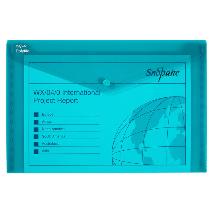 Snopake Polyfile Document Wallet 10088 Foolscap PP (Polypropylene) 35.5 (W) x 24 (H) cm Assorted Pack of 5