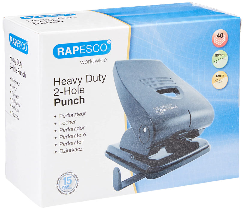 Rapesco Hole Punch PF835PB2 40 Sheets Black
