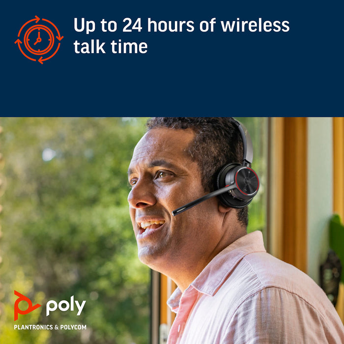 Poly Voyager 4320 USB-C Wireless Headset and Bluetooth BT700 Dongle