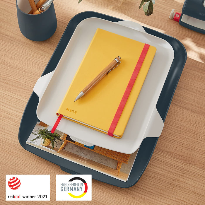 Leitz Cosy Letter Tray 5259 With Desk Organiser A4 Grey 27.4 x 39.1 x 6.2 cm
