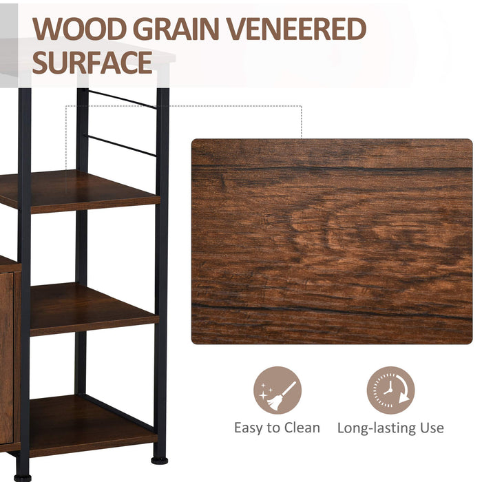 HOMCOM Industrial Storage Cupboard Rack Black, Brown