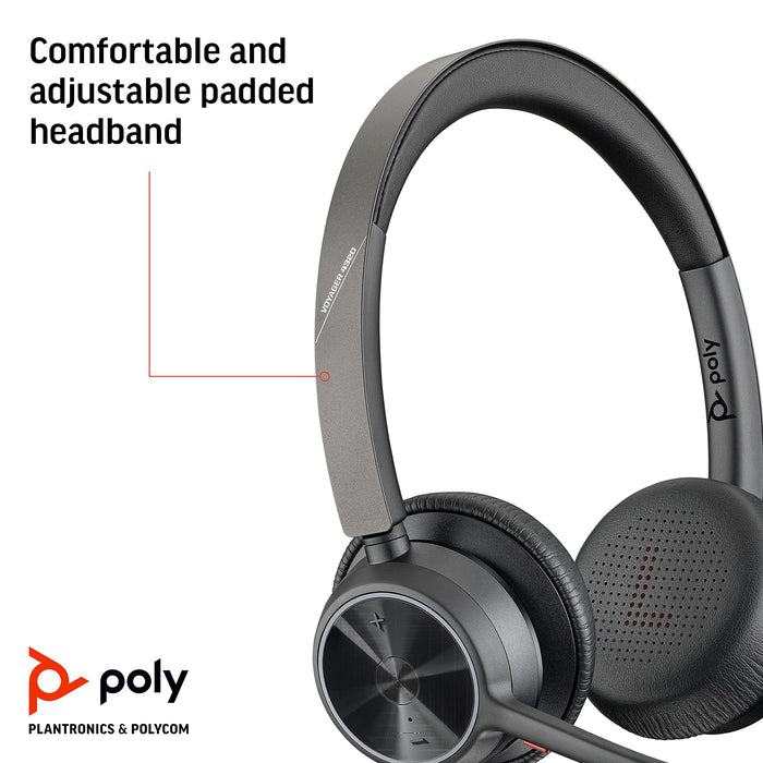 Poly Voyager 4320 USB-C Wireless Headset and Bluetooth BT700 Dongle