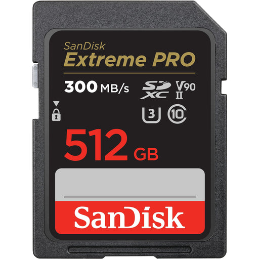 SanDisk Extreme Pro - Flash memory card - 512 GB - Video Class V90 / UHS-II U3 / Class10 - 1733x/2000x - SDXC UHS-II