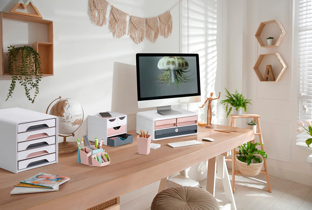 CEP Mineral by CEP Desk Organiser 1005802681 Plastic Pink 14.3 x 15.8 x 9.3 cm