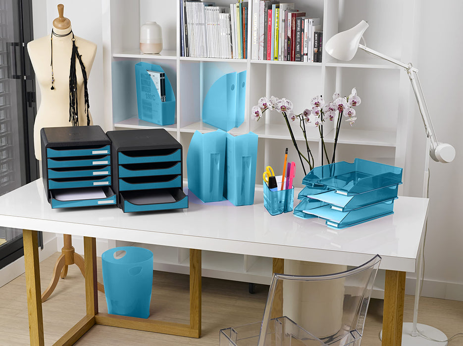 Exacompta Letter Tray Plastic Turquoise 25.5 x 34.6 x 6.5 cm